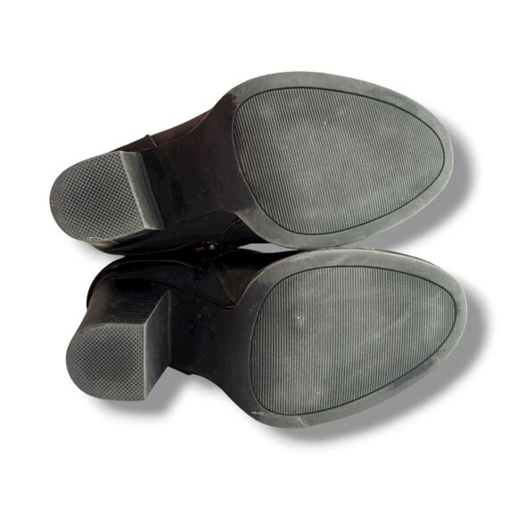 ShoeDazzle Women's Black Ankle Booties Size 6 Knit Cuff Buckle Straps - Picture 6 of 8